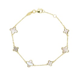 9ct Gold Mother-of-pearl Quatrefoil Bracelet | Macintyres of Edinburgh