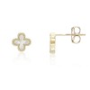 9ct Gold Mother-of-pearl Quatrefoil Stud Earrings