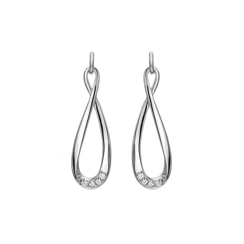 Hot Diamonds Flourish Sterling Silver Drop Earrings - DE742