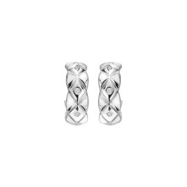 Hot Diamonds Sterling Silver Quilted Hoop Earrings - DE743