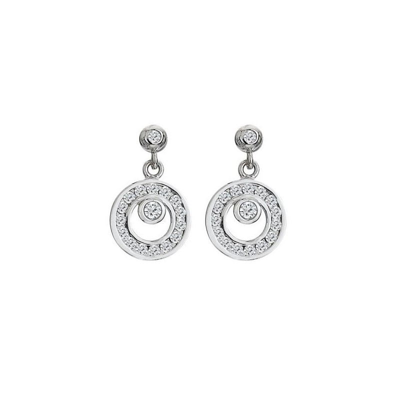 Hot Diamonds Orbit Silver Drop Earrings - DE744