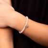 D for Diamond Pearl Bow Bracelet - B4890