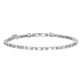 Diamonfire Silver Baguette & Round Cut Zirconia Bracelet [28% off RRP]