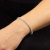 Diamonfire Silver Baguette & Round Cut Zirconia Bracelet [28% off RRP]