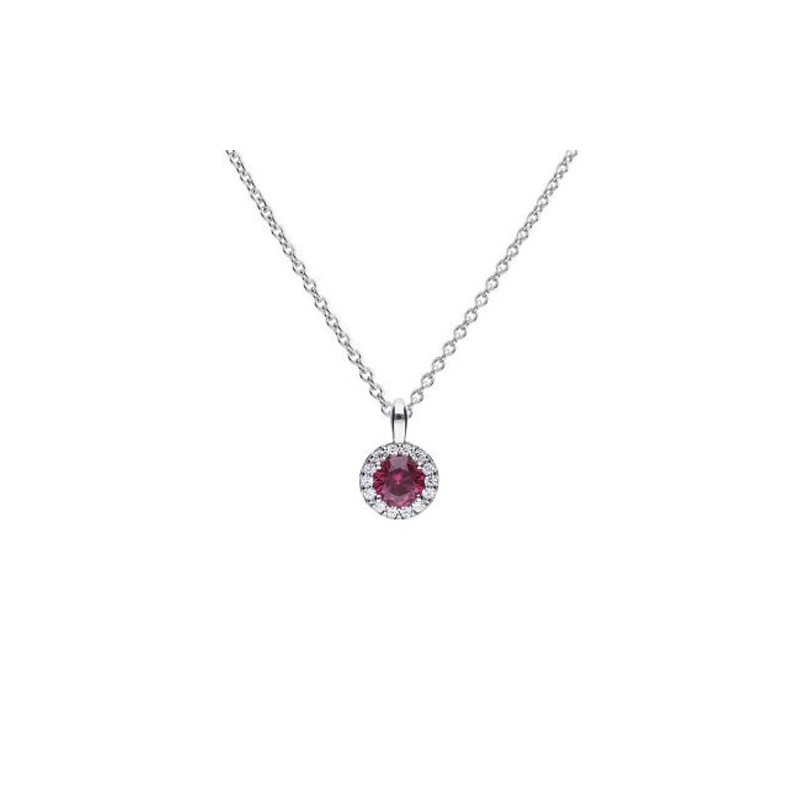 Diamonfire Ruby Red Zirconia Cluster Necklace [Save 29% off RRP]