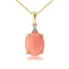 9ct Gold Diamond & Coral Pendant | Macintyres of Edinburgh