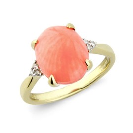 9ct Gold Oval Coral Ring - Macintyres of Edinburgh