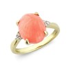 9ct Gold Oval Coral Ring - Macintyres of Edinburgh