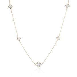 9ct Gold Mother-of-pearl Quatrefoil Necklace | Macintyres of Edinburgh