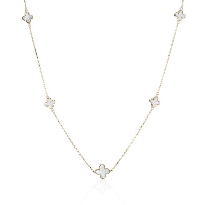 9ct Gold Mother-of-pearl Quatrefoil Necklace | Macintyres of Edinburgh