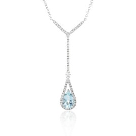 9ct White Gold & Diamond Y-Necklet - A 1.00ct D 0.34ct