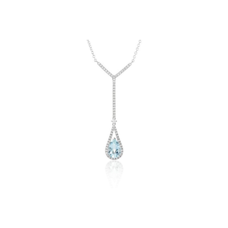 9ct White Gold & Diamond Y-Necklet - A 1.00ct D 0.34ct