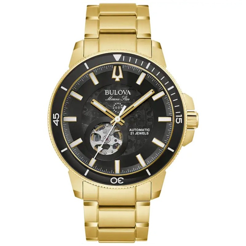 Bulova marine star silver and gold best sale