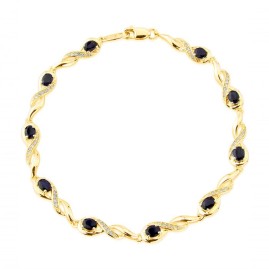 9ct Gold Sapphire & Diamond Bracelet | Macintyres of Edinburgh