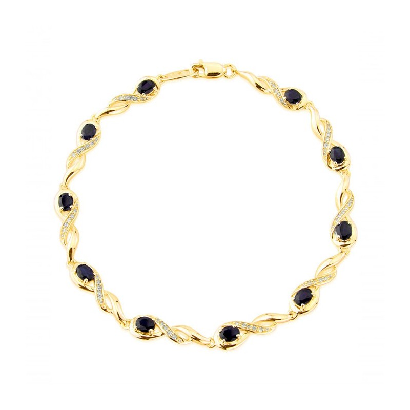 9ct Gold Sapphire & Diamond Bracelet | Macintyres of Edinburgh