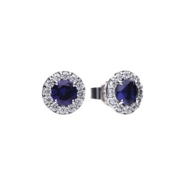 Diamonfire Blue CZ & MicroSet Cluster Stud Earrings - [SAVE 29% off RRR]