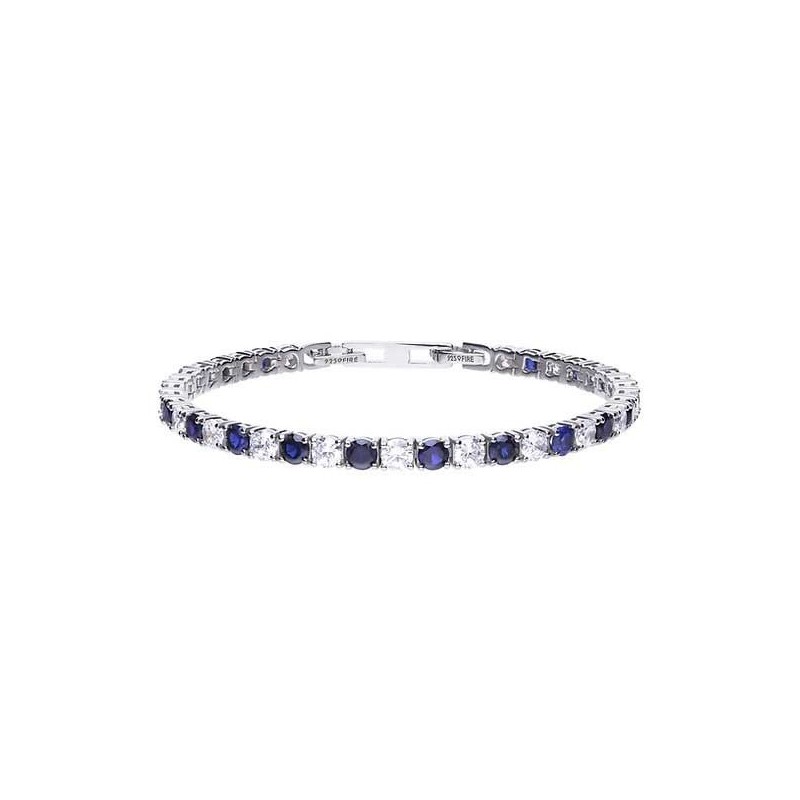 Diamonfire Silver Blue & White Cubic Zirconia Bracelet - 30% off RRP