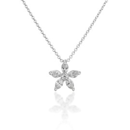 9ct White Gold Marquise Diamond Slider Necklet - 0.29cts