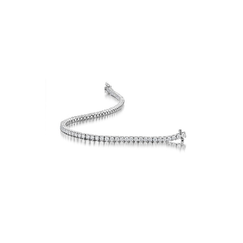 18ct White Gold 74st Diamond Line Bracelet - 2.57cts