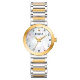 Bulova Futuro Two Tone Diamond Dial Ladies Watch - 98P180