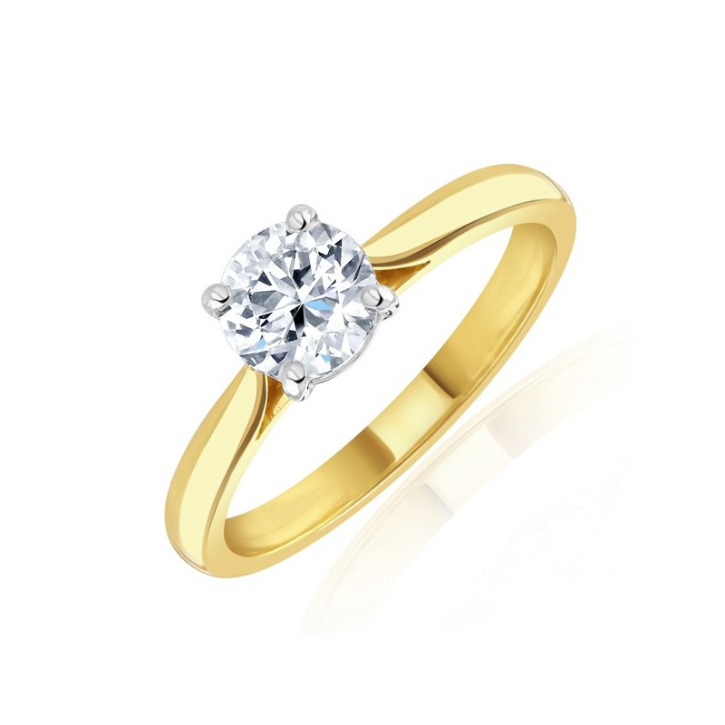 18ct Gold Diamond Solitaire Ring - 0.90ct - E/SI1