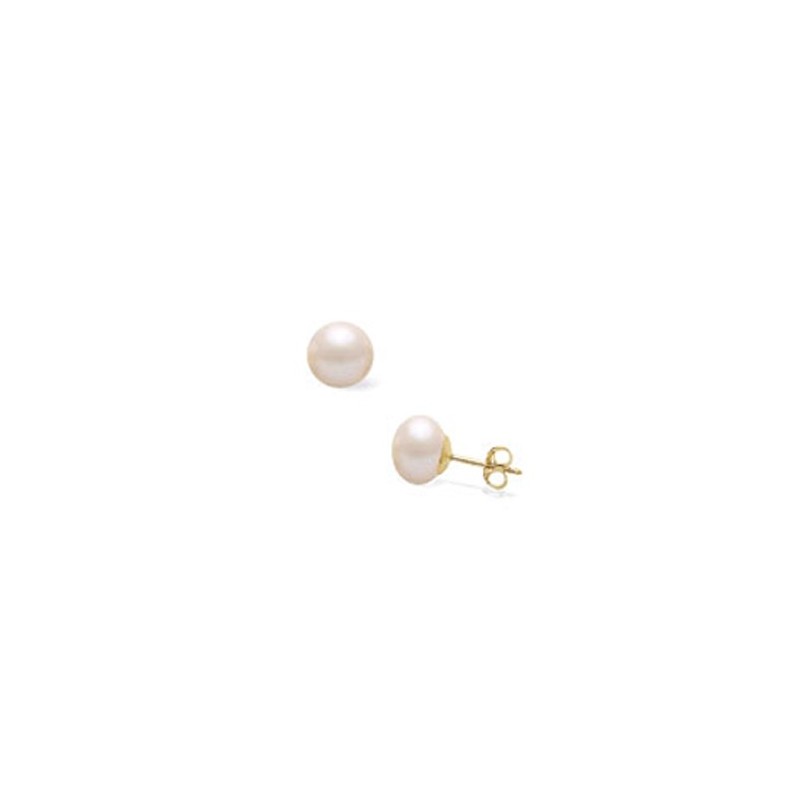 9ct Yellow Gold Freshwater Cultured Pearl Earrings - 5.5 - 6.0mm