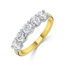 18ct Yellow Gold 5st 1.23ct Diamond Eternity Ring  | Macintyres of Edinburgh