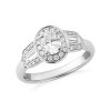 Platinum Art Deco Oval Diamond Cluster Ring - 0.30ct + 0.28 G/SI