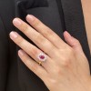 18ct Gold Ruby & Diamond Cluster Ring - R 1.50 D 0.83