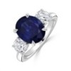 Platinum 3st Sapphire & Diamond Ring - S 3.72 D 1.22 G/VS2