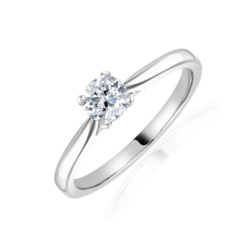 Platinum Diamond Solitaire Ring - 0.30 F/VS2