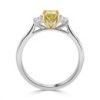 Platinum Natural Fancy Intense Yellow  Diamond Ring - 1.02cts