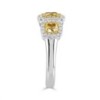 18ct White Gold Fancy Yellow & White  Diamond Ring  D 1.81cts