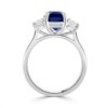 Platinum Octagonal Sapphire & Diamond Ring - S 4.07cts D 0.83ct