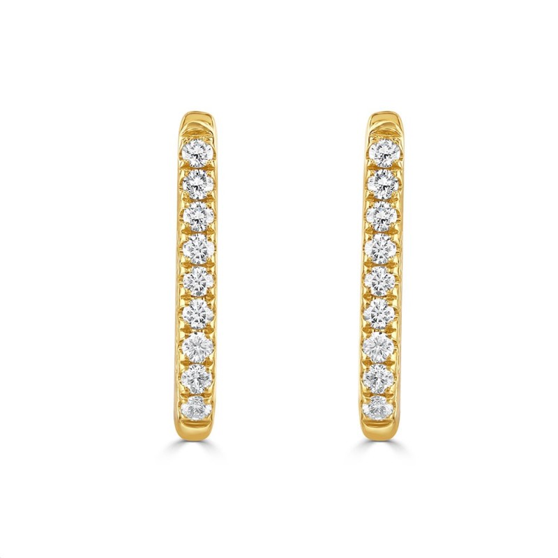 18ct Gold Diamond-set Hoop Earings - 0.82cts