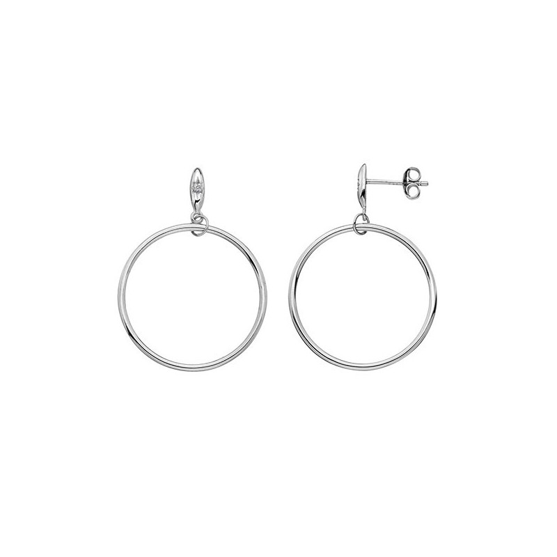 Hot Diamonds Sterling Silver Circle Drop Earrings - DE631