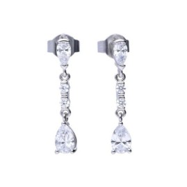 Diamonfire Sterling Silver Long Teardop CZ Earrings - E5982