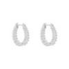 Diamonfire Sterling Silver Baguette Cut CZ Hoop Earrings - E6191