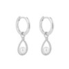 Diamonfire Sterling Silver CZ & Shell Pearl Hoop/Drop Earrings