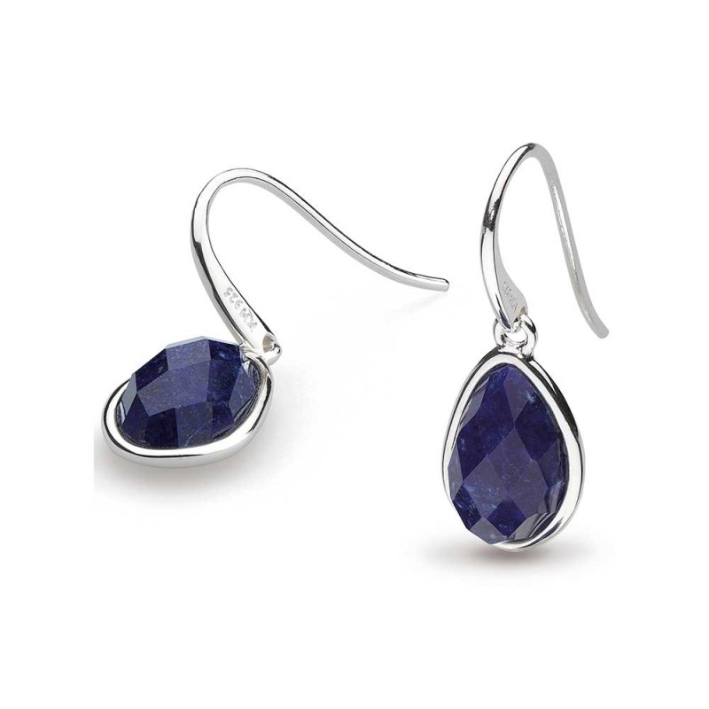 Kit Heath Sterling Silver Coast Pebble Lapis Drop Earrings