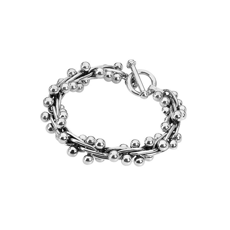 Tianguis Jackson Barbwire Oxidised Bead Bracelet - BT0391