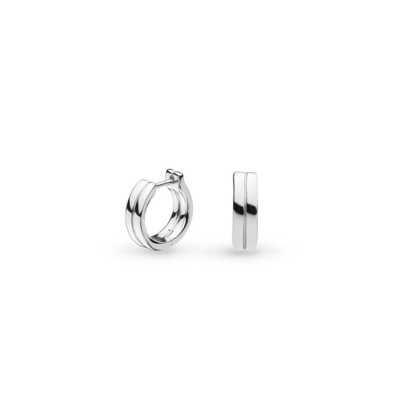 Kit Heath Sterling Silver Bevel Unity Huggie Hoop Earrings