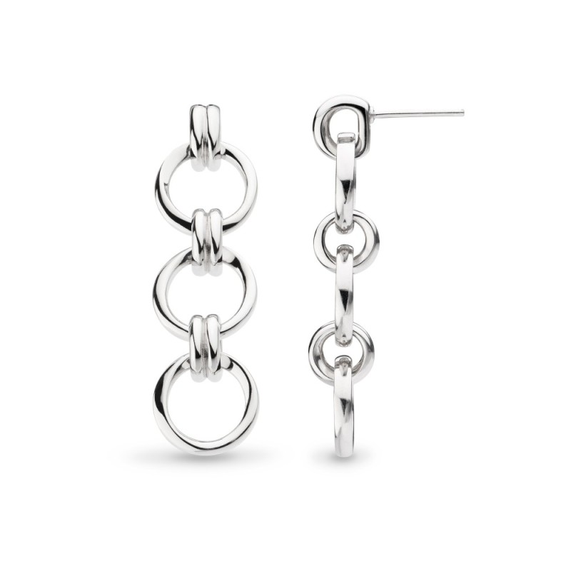 Kit Heath Bevel Unity Trio Sterling Silver Drop Earrings