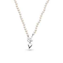 Kit Heath Desire 5mm Freshwater Pearl & Silver Heart Necklace