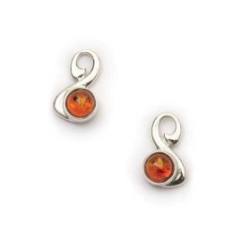 Ortak Sterling Silver Amber Stud Earrings - SE269