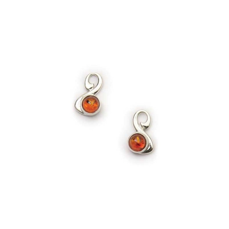 Ortak Sterling Silver Amber Stud Earrings - SE269