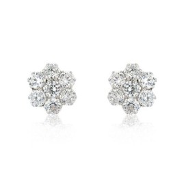 9ct White Gold Cubic Zirconia Cluster Stud Earrings