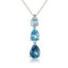 9ct White Gold Blue Topaz Pendant & Chain