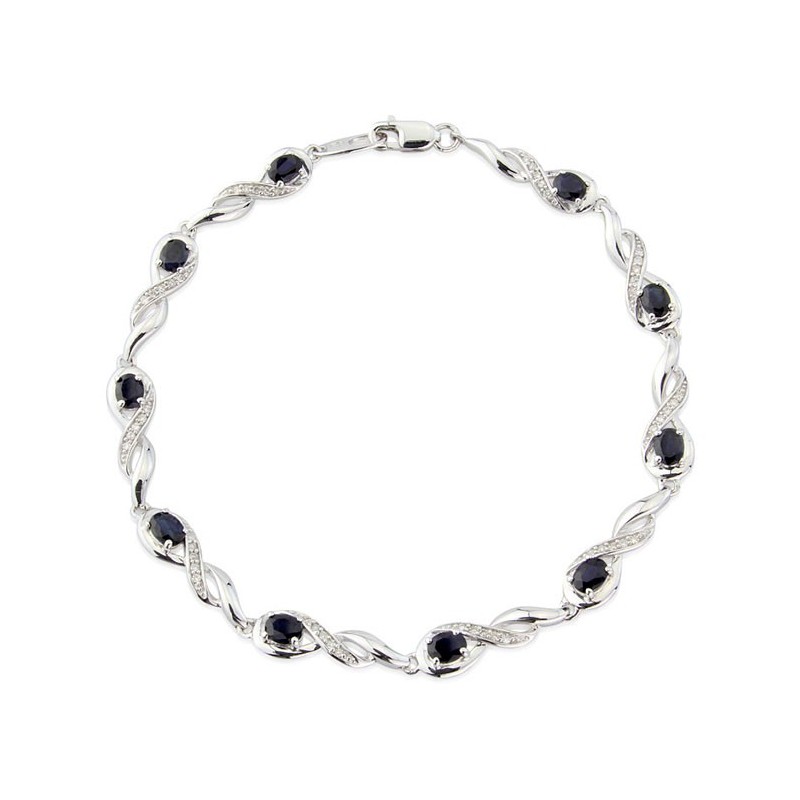 Diamond & Sapphire Bracelet in White Gold - S: 2.04 D:0.20