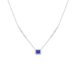 Diamonfire White & Sapphire Zirconia Art Deco Style Necklace